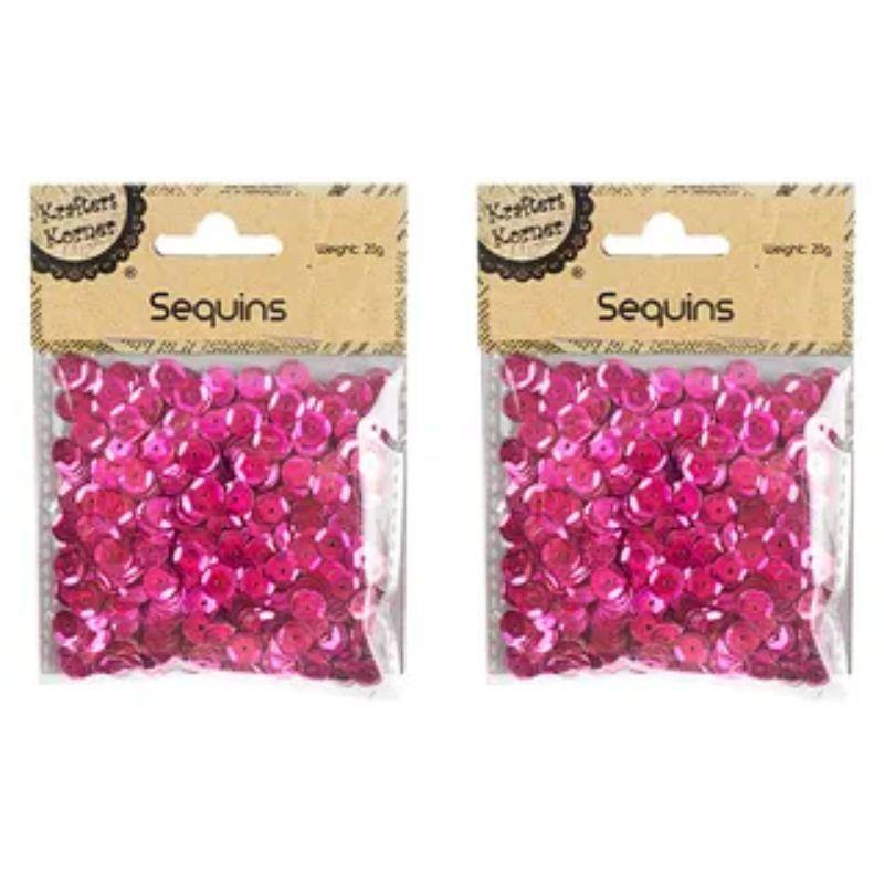 Hot Pink Round Laser Sequins - 20g - The Base Warehouse