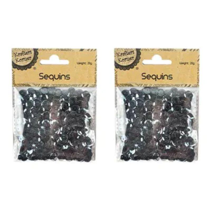 Black Round Laser Sequins - 20g - The Base Warehouse