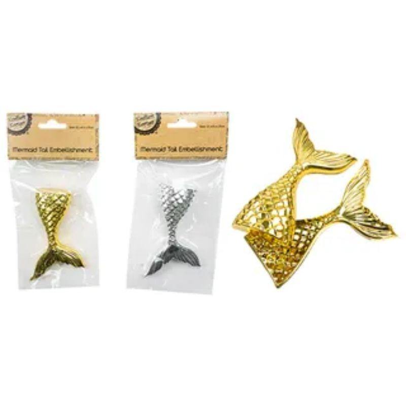 Mermaid Tail Embellishment - 6cm x 2.5cm x 11cm - The Base Warehouse
