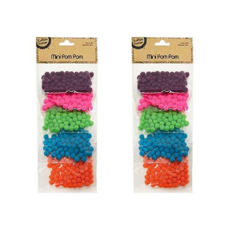300 Pack Mini Pom Poms - 9mm - The Base Warehouse