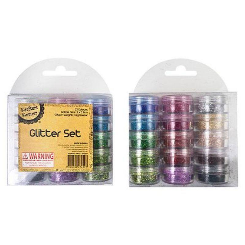 15 Pack Colour Glitter Set - The Base Warehouse