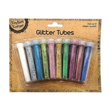 10 Pack Glitter Colour Tubes - 7.5cm - The Base Warehouse