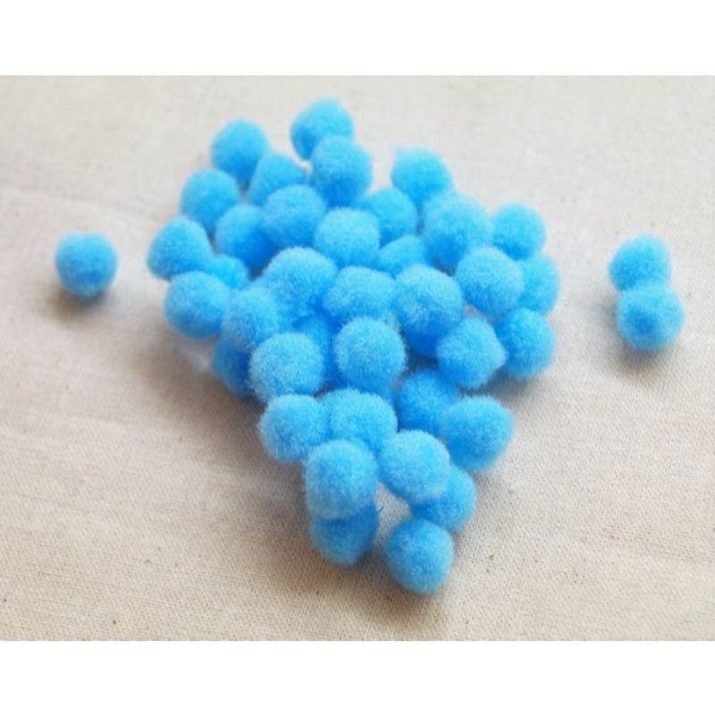 200 Pack Light Blue Pom Pom - 1.5cm - The Base Warehouse