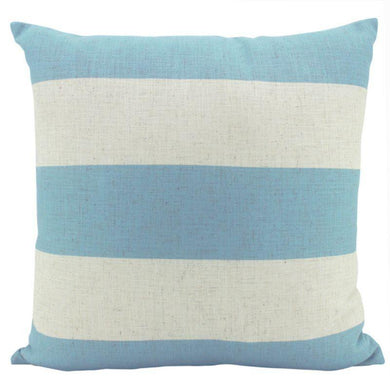 Sky Blue Stripe Linen Cushion - 55cm x 55cm - The Base Warehouse