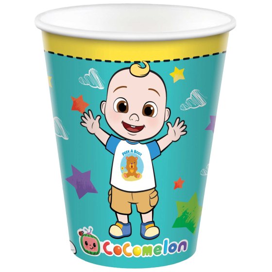 8 Pack Cocomelon Paper Cups - 266ml