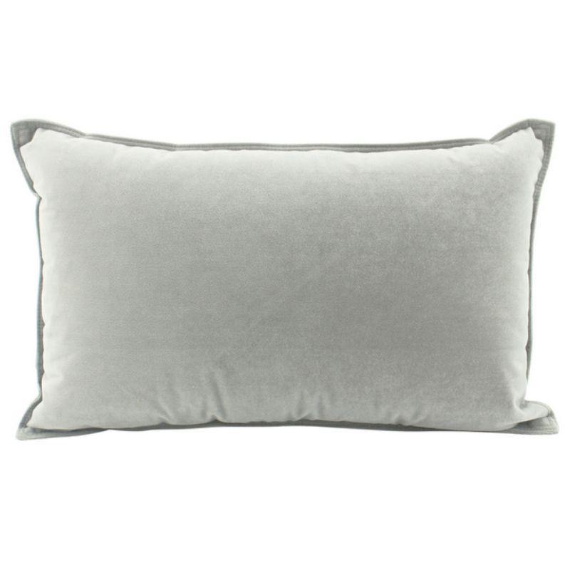 Light Grey Velvet Cushion - 30cm x 50cm - The Base Warehouse