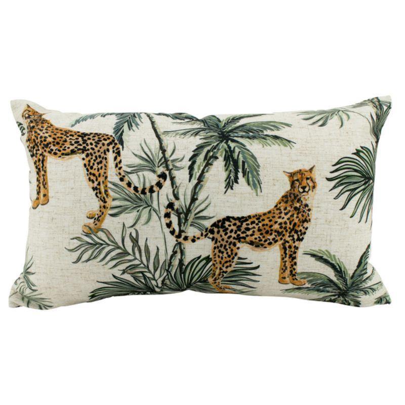 Cheetah Duo Linen Cushion - 30cm x 50cm