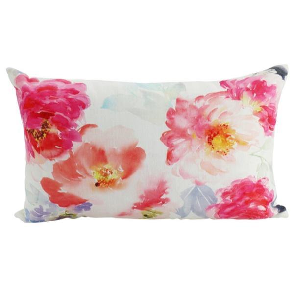 Calendula Flower Printed Lumbar Cushion - 30cm x 50cm - The Base Warehouse