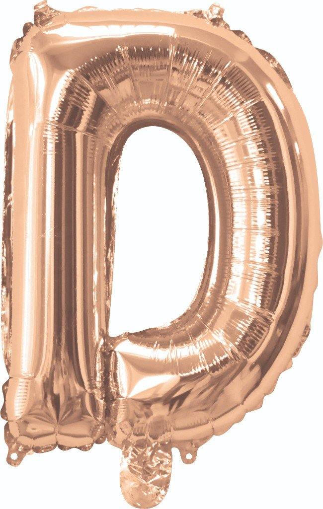 Rose Gold D Foil Balloon - 35cm - The Base Warehouse
