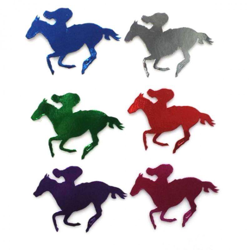 12 Pack Multi Coloured Horse & Rider Cutouts - 20cm - The Base Warehouse