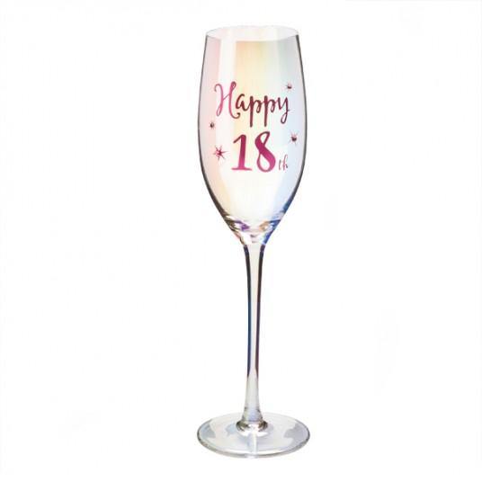 Happy 18th Tallulah Aurora Champagne Flute - 5cm x 5cm x 24cm - The Base Warehouse