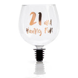 Load image into Gallery viewer, 21 And Having Fun Rose Gold Tipple Topper - The Base Warehouse
