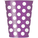 6 Pack Pretty Purple Dots Paper Cups - 355ml