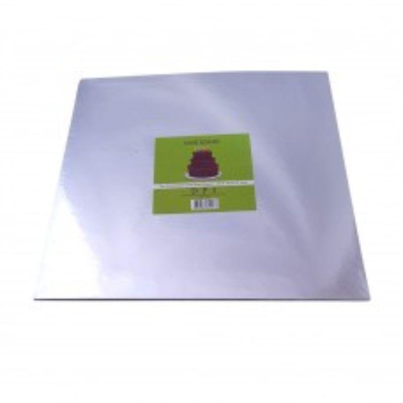 Silver Compressed Foil Square Cake Board - 30cm x 2mm - The Base Warehouse