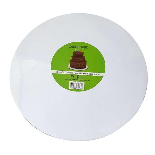 White Round Cake Board - 25cm - The Base Warehouse