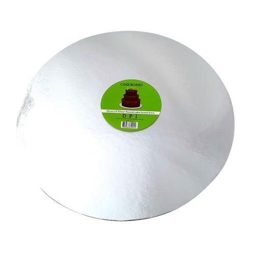 Silver Round Cake Board - 35cm - The Base Warehouse