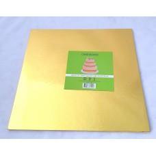 Gold Foil Square Cake Board - 25cm x 4mm - The Base Warehouse