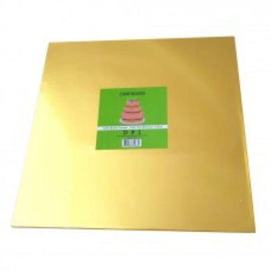 Gold Thick Foil Square Cake Board - 30cm x 12mm - The Base Warehouse