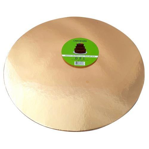 Rose Gold Round Cake Board - 35cm - The Base Warehouse