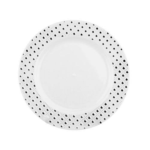 6 Pack Silver Dot Rim Heavy Duty Lunch Plate - Large - The Base Warehouse