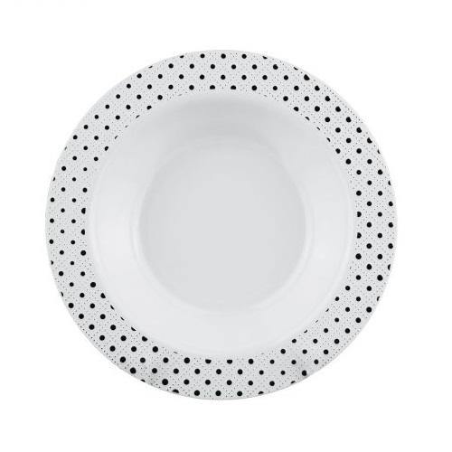 6 Pack Silver Dot Rim Heavy Duty Lunch Bowl - The Base Warehouse
