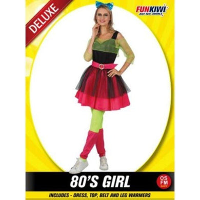 Womens Deluxe 80s Girl Costume - The Base Warehouse