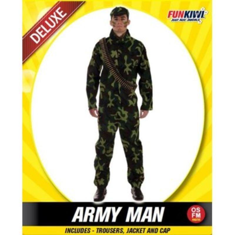 Mens Deluxe Army Man Costume - The Base Warehouse