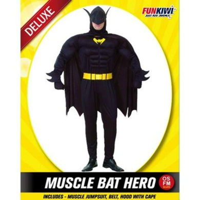Mens Deluxe Muscle Bat Hero Costume - The Base Warehouse