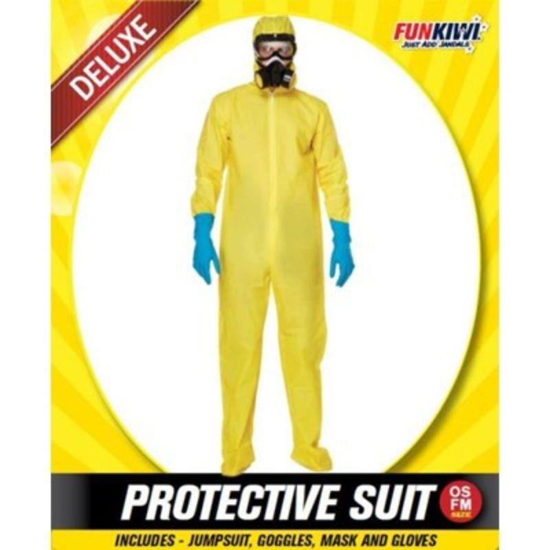 Mens Deluxe Yellow Protective Suit Costume - The Base Warehouse