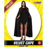 Load image into Gallery viewer, Womens Deluxe Black Velvet Cape Costume - The Base Warehouse
