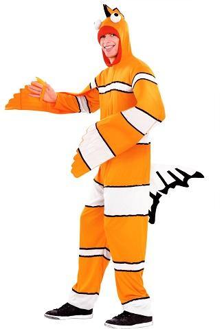 Mens Orange & White Clown Fish Costume - The Base Warehouse