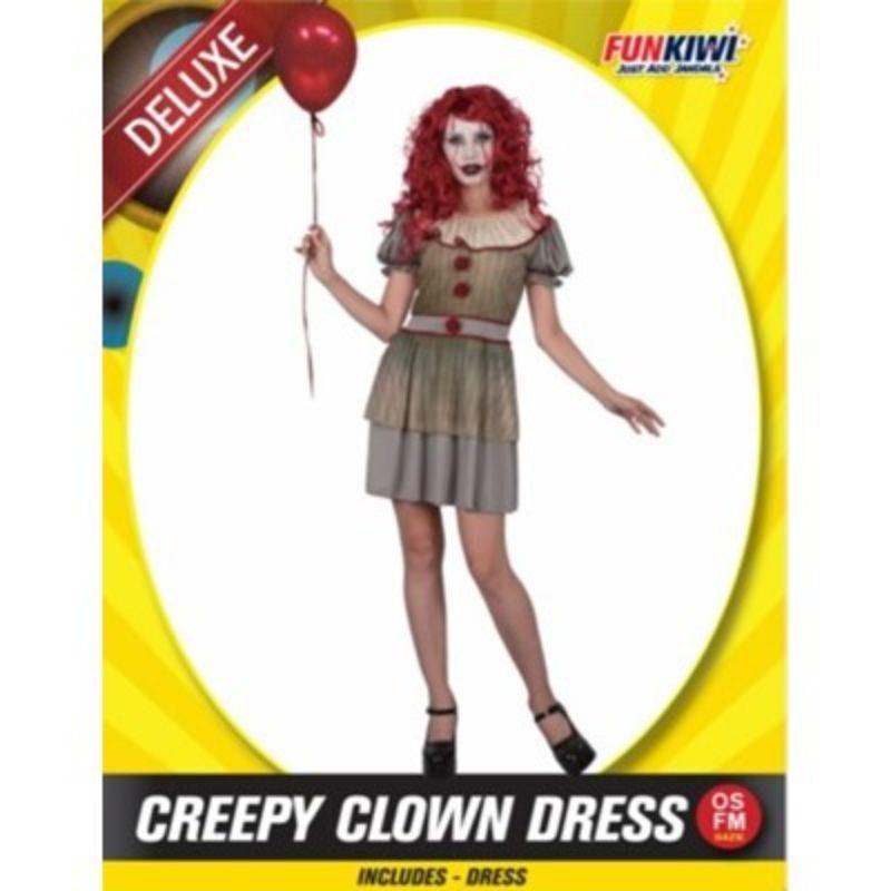 Womens Deluxe Creepy Clown Dress Costume - The Base Warehouse