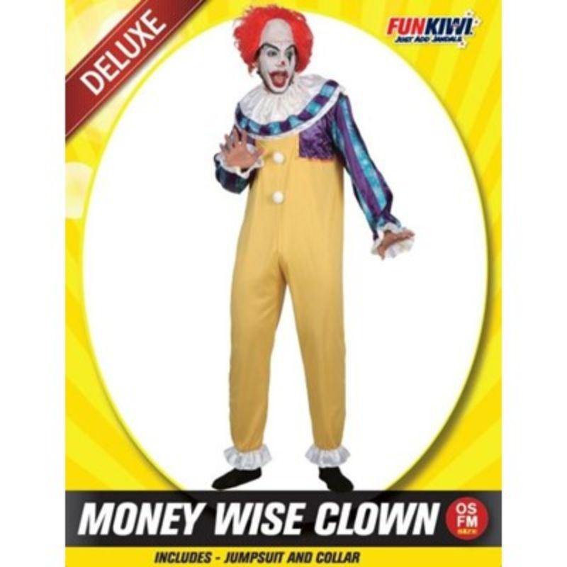 Mens Money Wise Clown Costume - The Base Warehouse