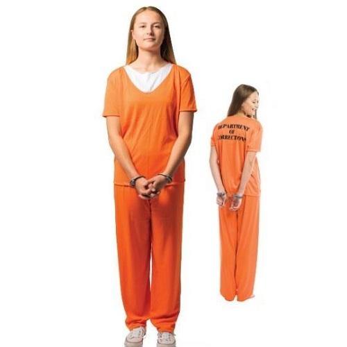 Womens Deluxe Convict Lady Costume - The Base Warehouse