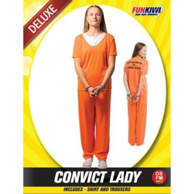 Womens Deluxe Convict Lady Costume - The Base Warehouse