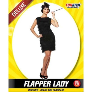 Womens Black Flapper Lady Costume - The Base Warehouse