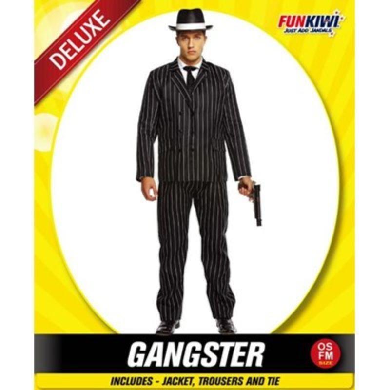 Mens Deluxe Black Gangster Costume - The Base Warehouse