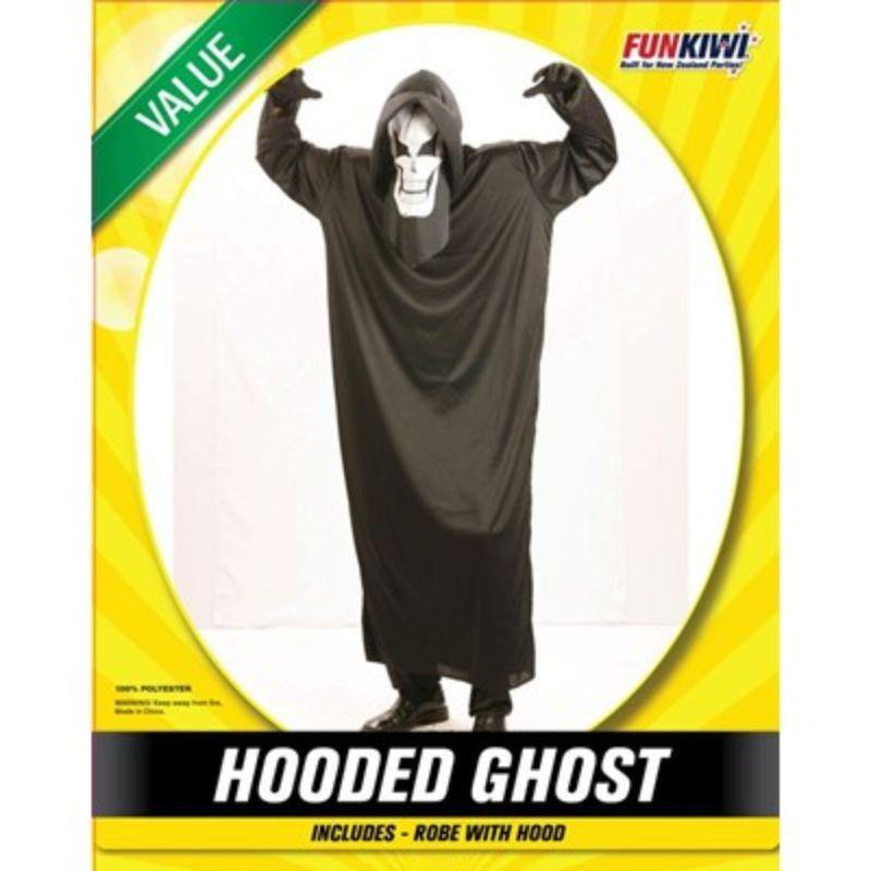 Mens Value Hooded Ghost Costume - The Base Warehouse