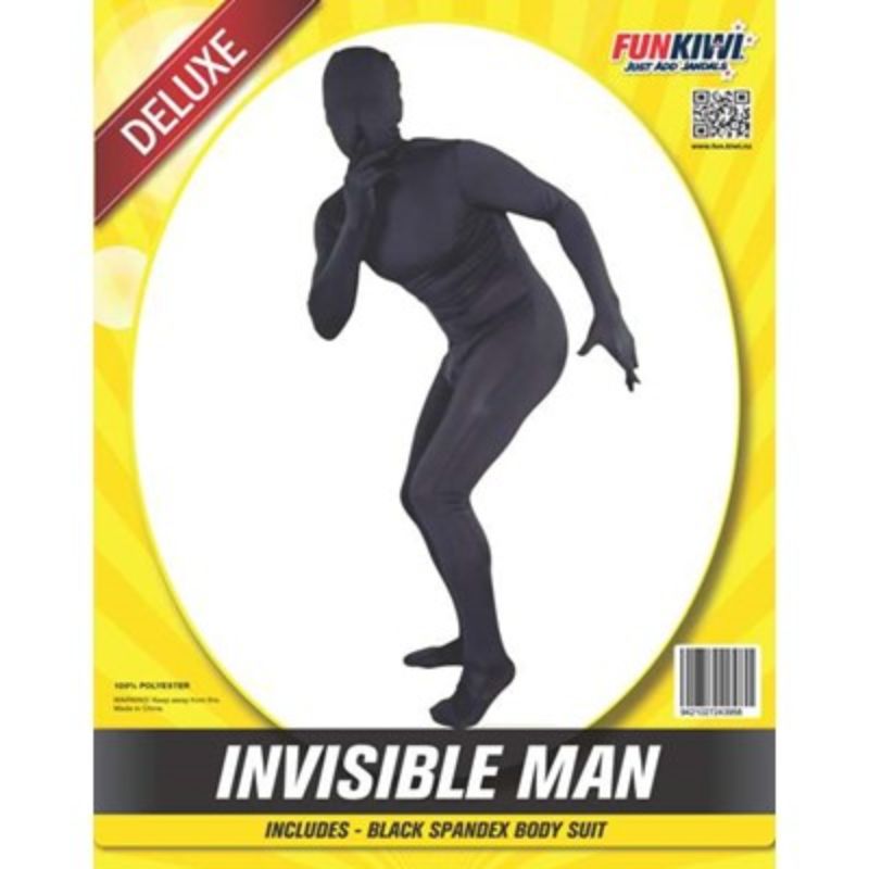 Mens Deluxe Black Invisible Man Costume