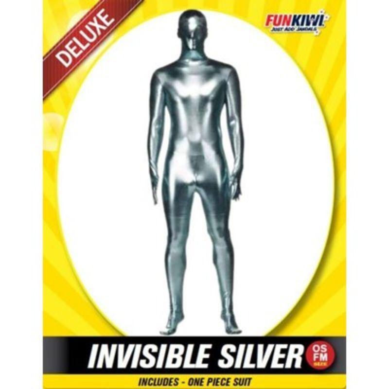 Adults Deluxe Silver Invisible Cotume - The Base Warehouse