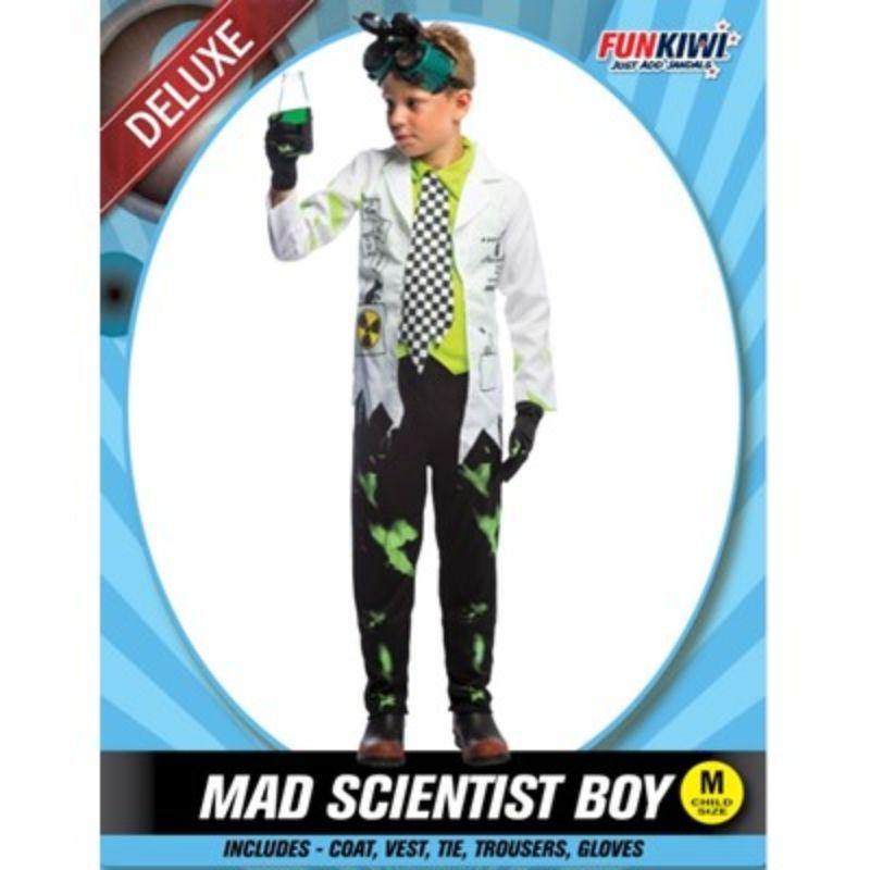 Boys Deluxe Mad Scientist Boy Costume - M - The Base Warehouse