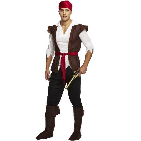 Mens Deluxe Cribbean Pirate Man Costume - XL - The Base Warehouse