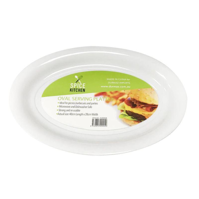 Small Plastic Oval Serving Tray - 40cm x 28cm - The Base Warehouse