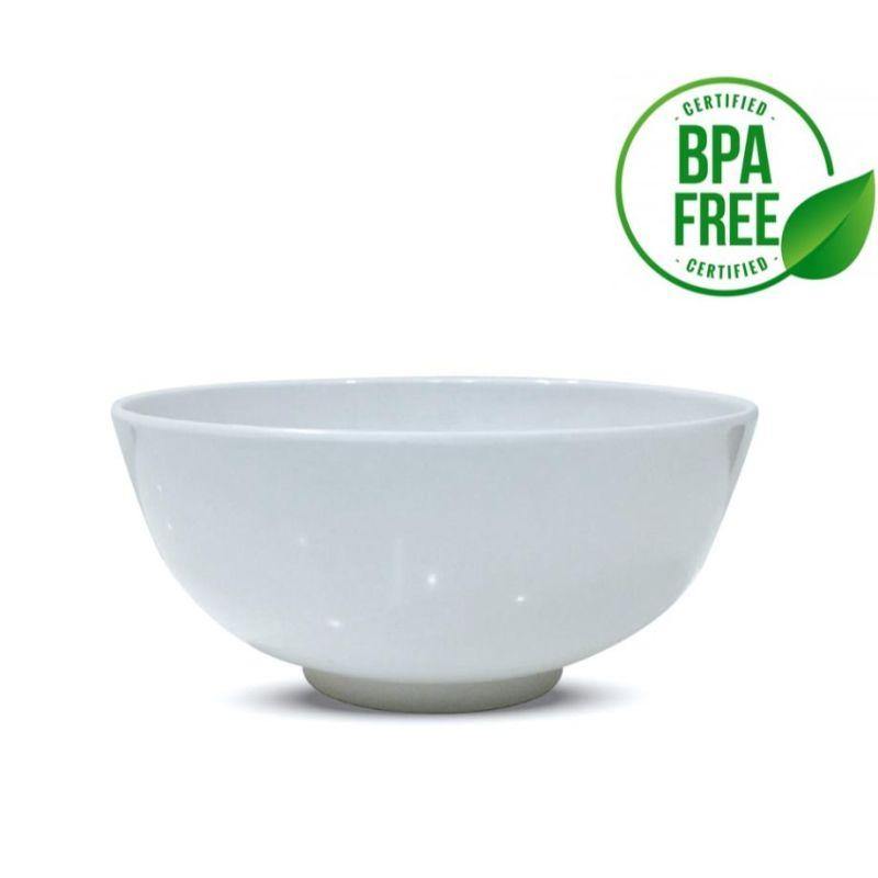 White Melamine Noodle Bowl - 18cm - The Base Warehouse