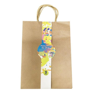 3 Pack Craft DIY Gift Bags - 35cm x 25cm x 10cm - The Base Warehouse