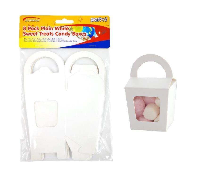 8 Pack White Sweet Treats Candy Boxes - The Base Warehouse