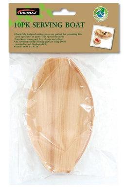 10 Pack Wooden Catering Serving Boat - The Base Warehouse