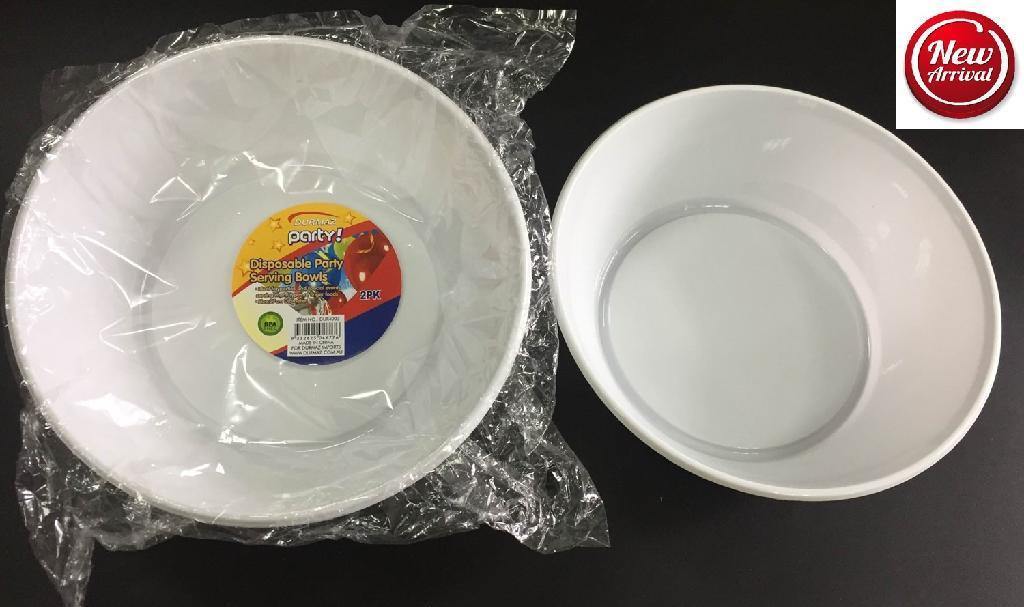 2 Pack Disposable Plastic Party Bowl - 27cm