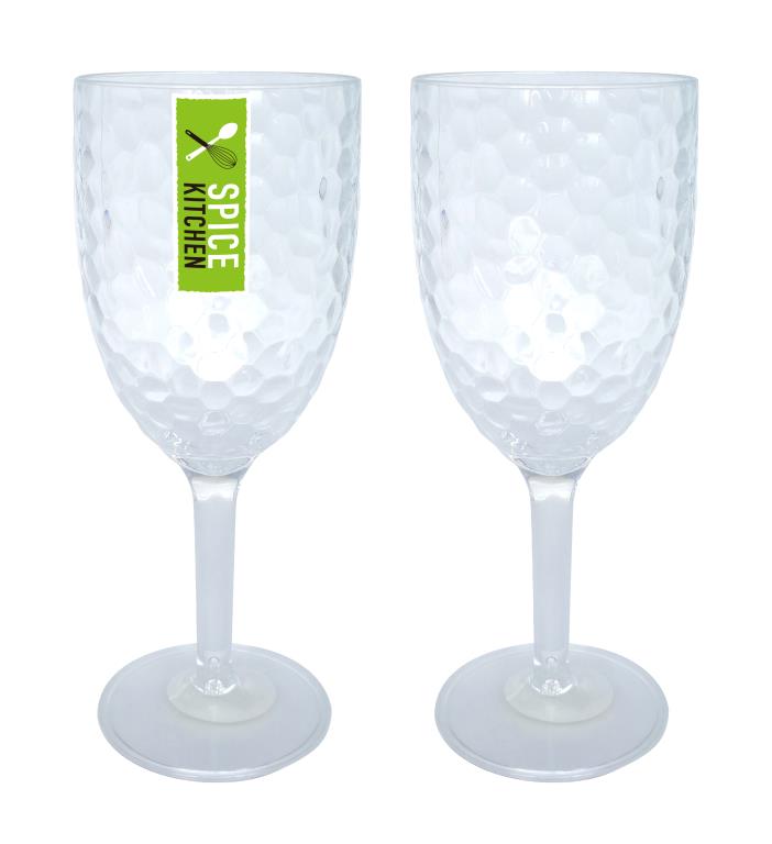 Plastic Ripple Style Wine Glass - 350ml