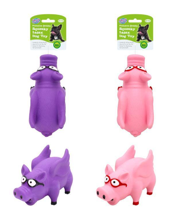 Squeaky Latex Pet Toy - Flying Pig Series - The Base Warehouse